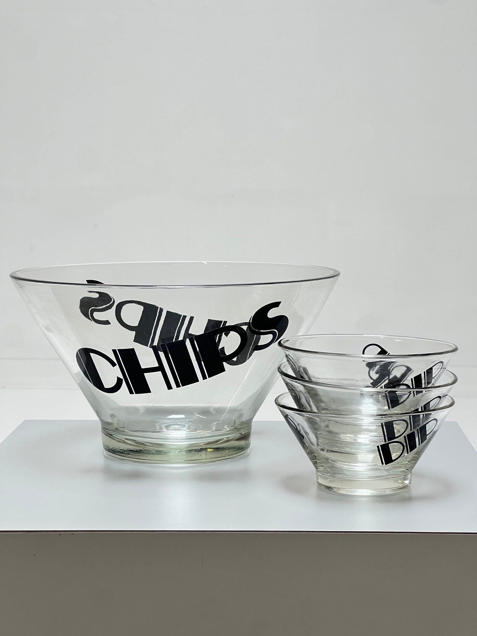 1970s Wheaton Glass Chips + Dip Bowl Set