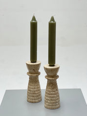 Travertine Candle Stick Holders