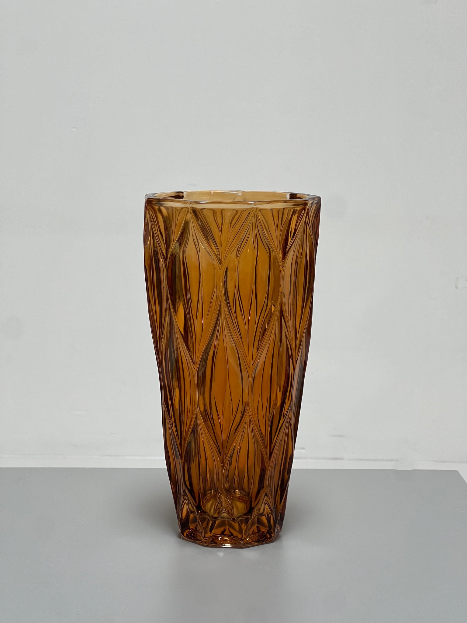 Vintage Amber Glass Vase