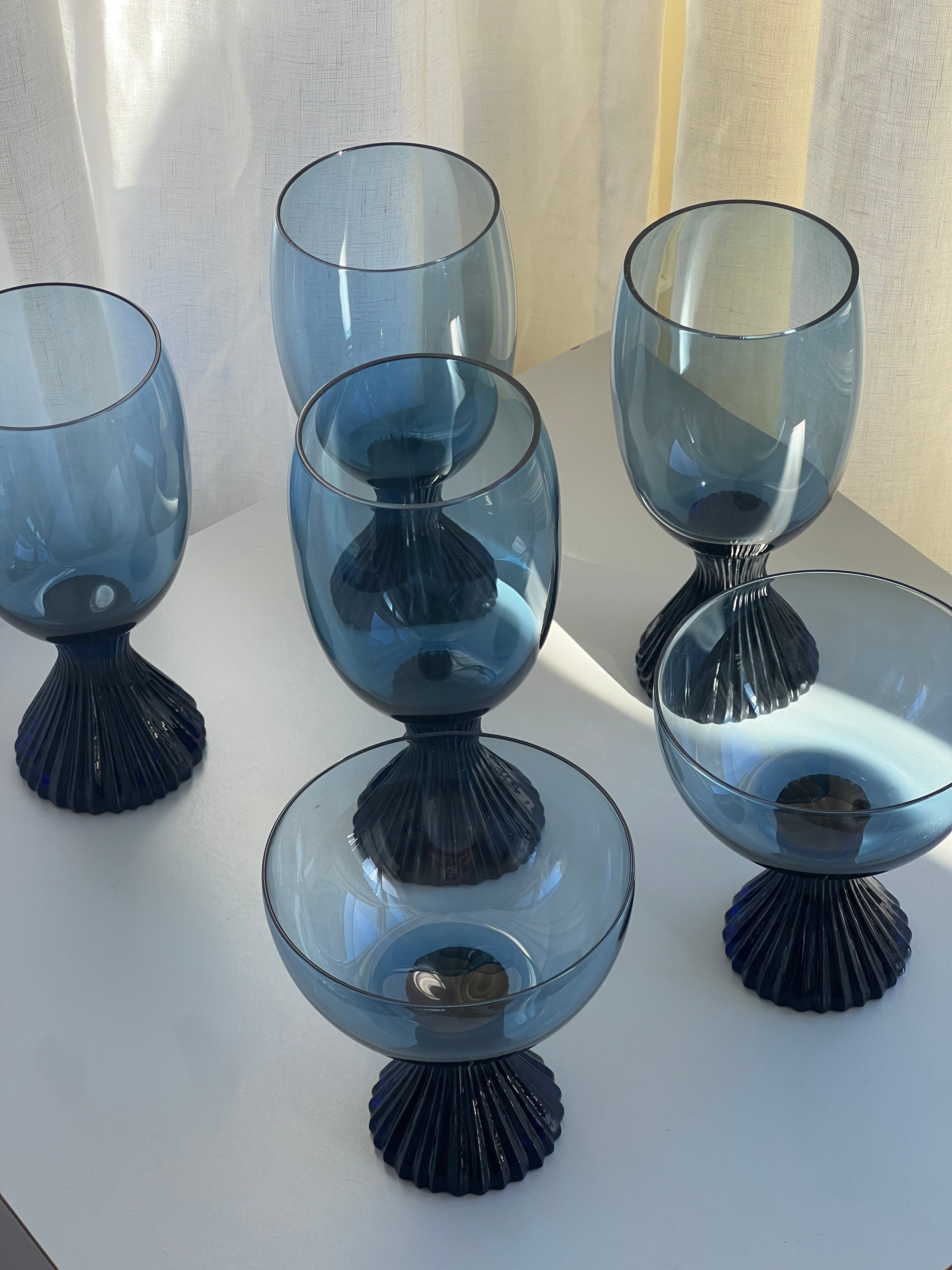 Lenox Bluebell Crystal Goblet Glasses