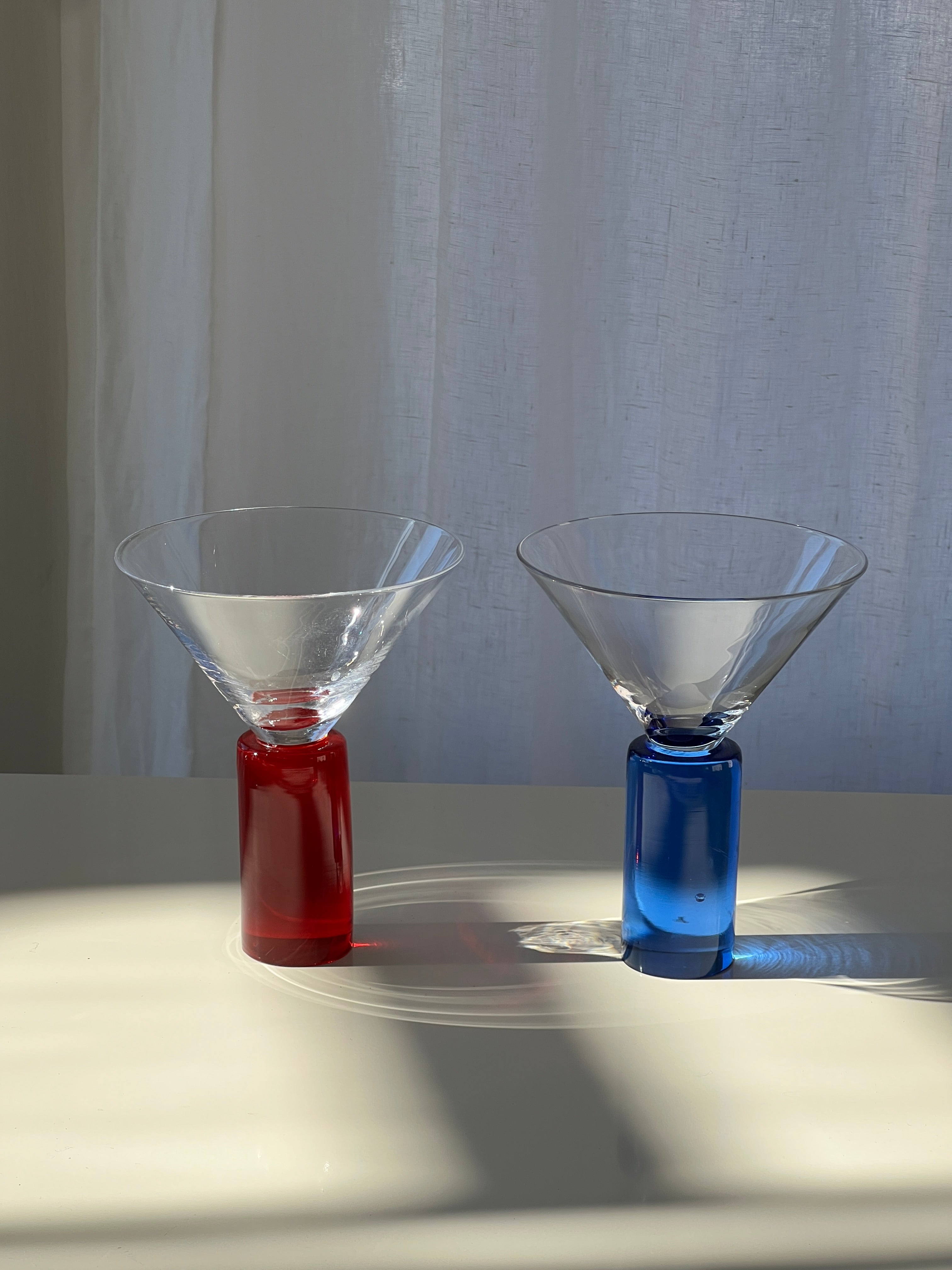 Column Stem Martini Glasses, Pair