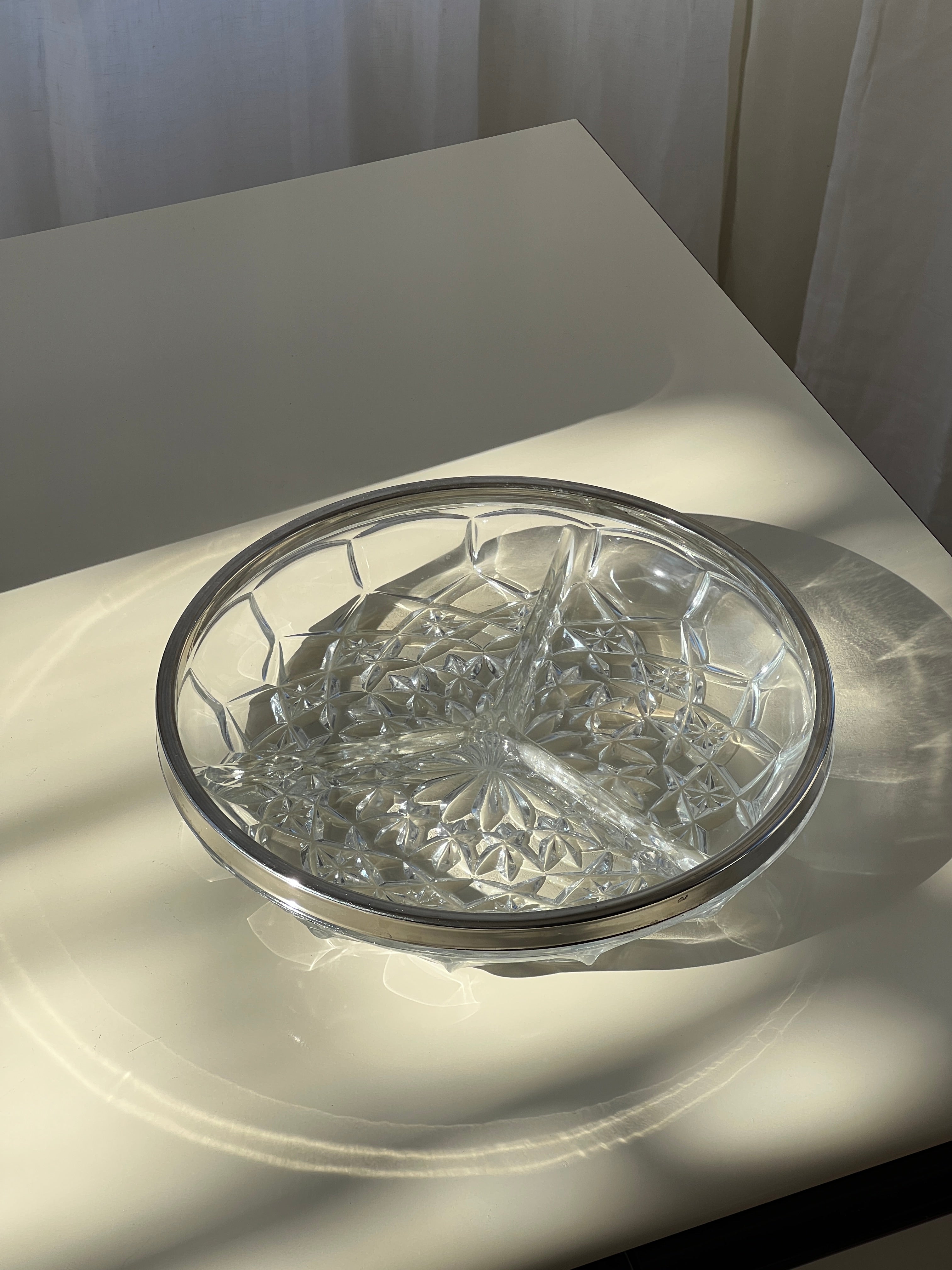 Chrome Glass Serving Tray