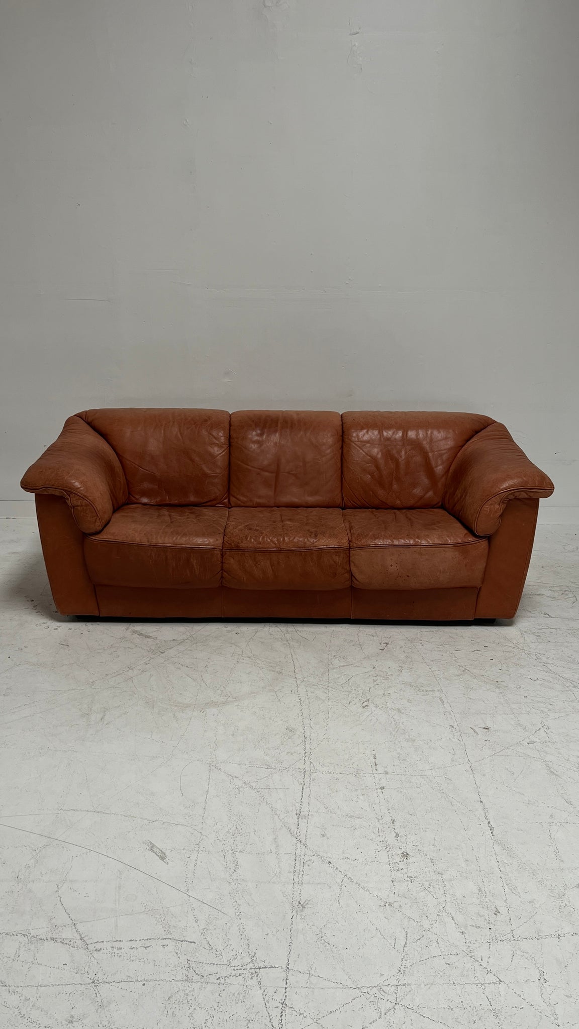 1970s Italian Leather Sofa by Natuzzi