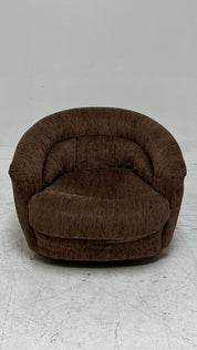 1970s Brown Swivel Barrel Chair
