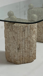 Tessellated Travertine Dining Table