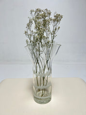 Handblown Glass Vase with White Detail