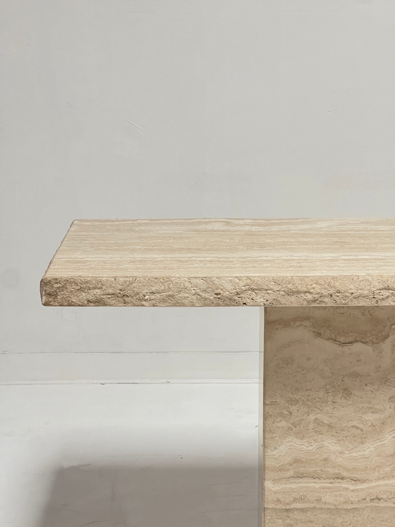 Travertine Console Table by Stone International, Made in Italy