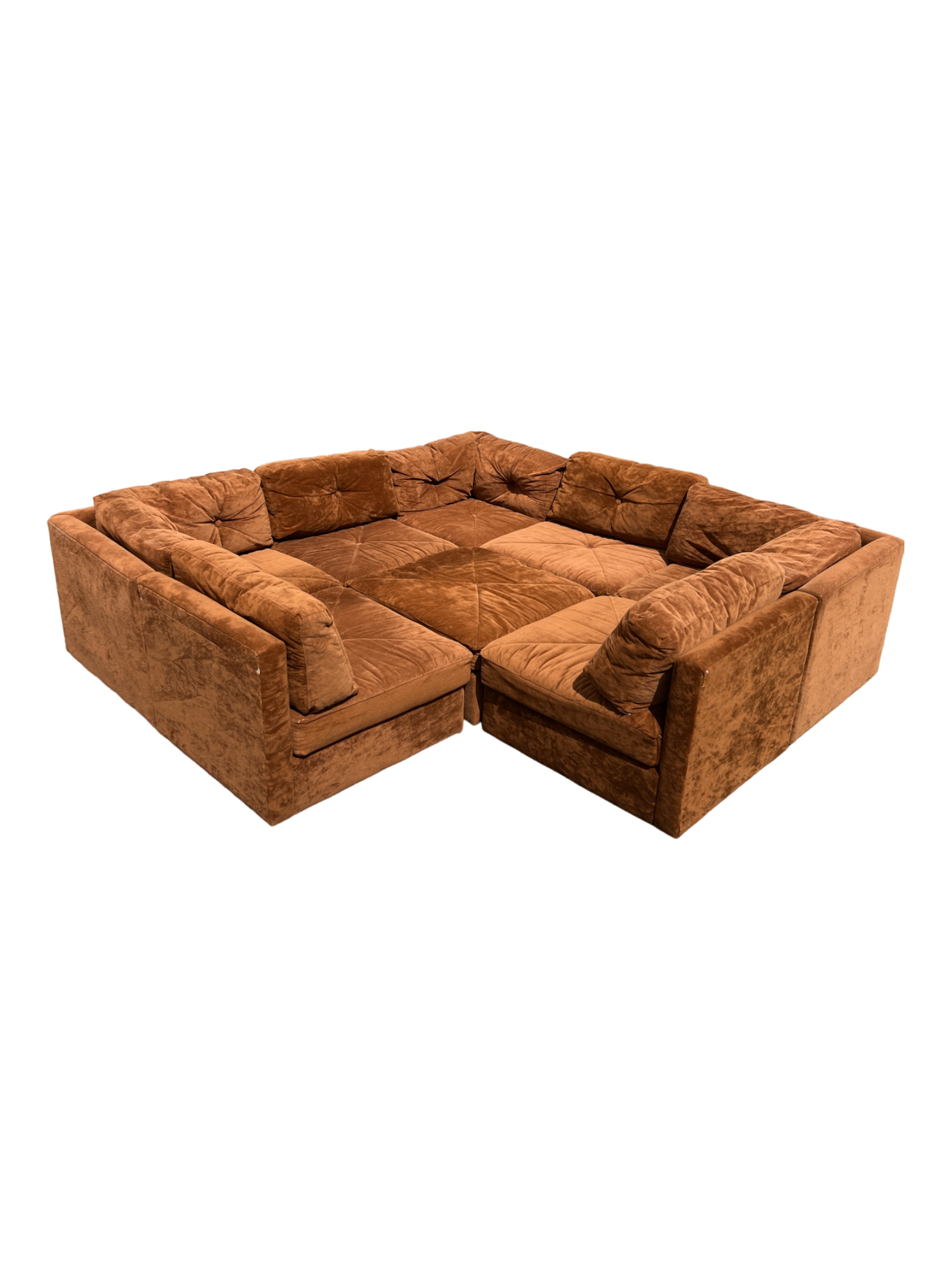 1970s Selig Brown Modular Sofa