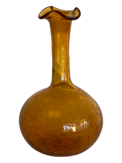 Amber Shattered-Style Glass Vase