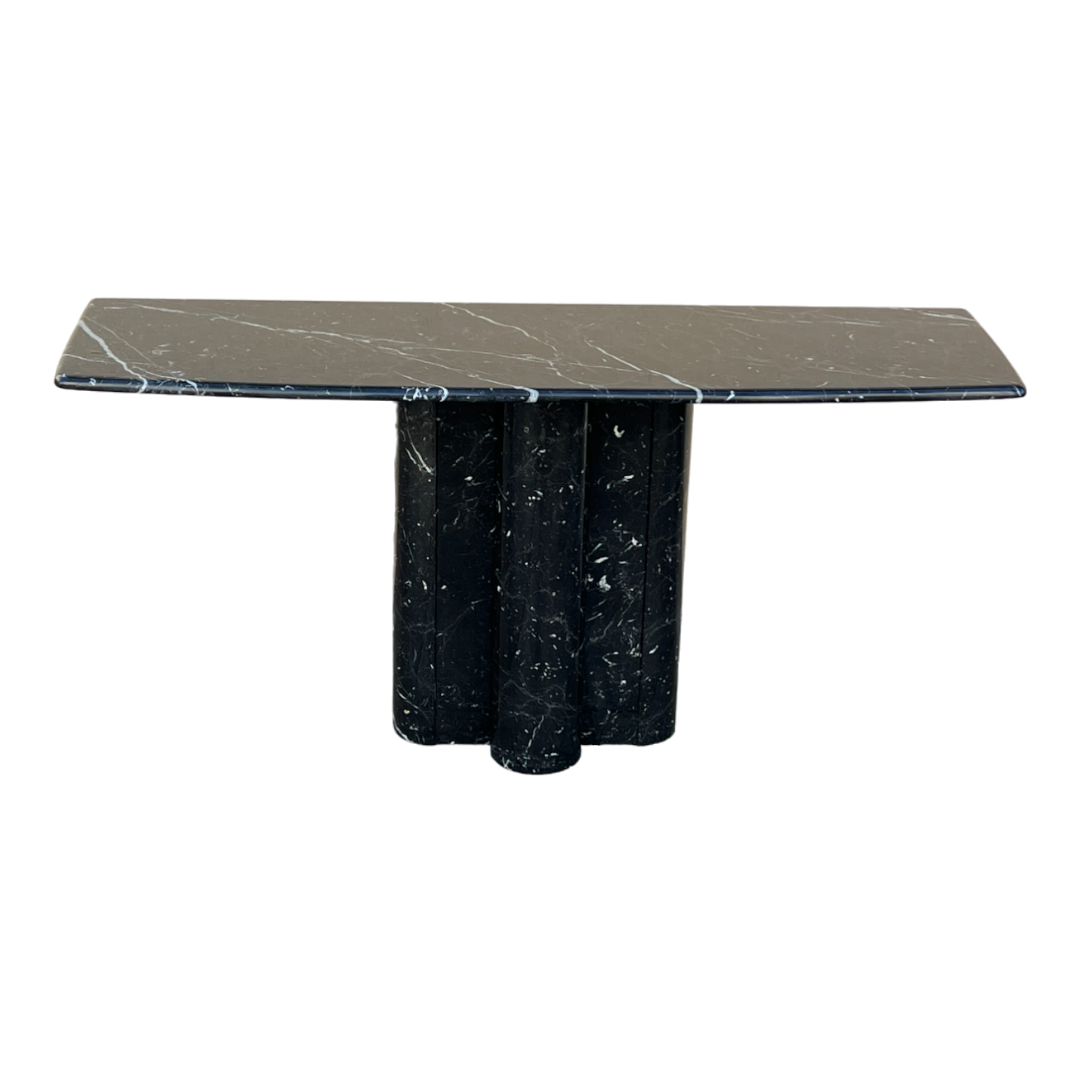 1980s Black Marble Console Table
