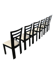 1980s Italian Black Lacquered Dining Chairs