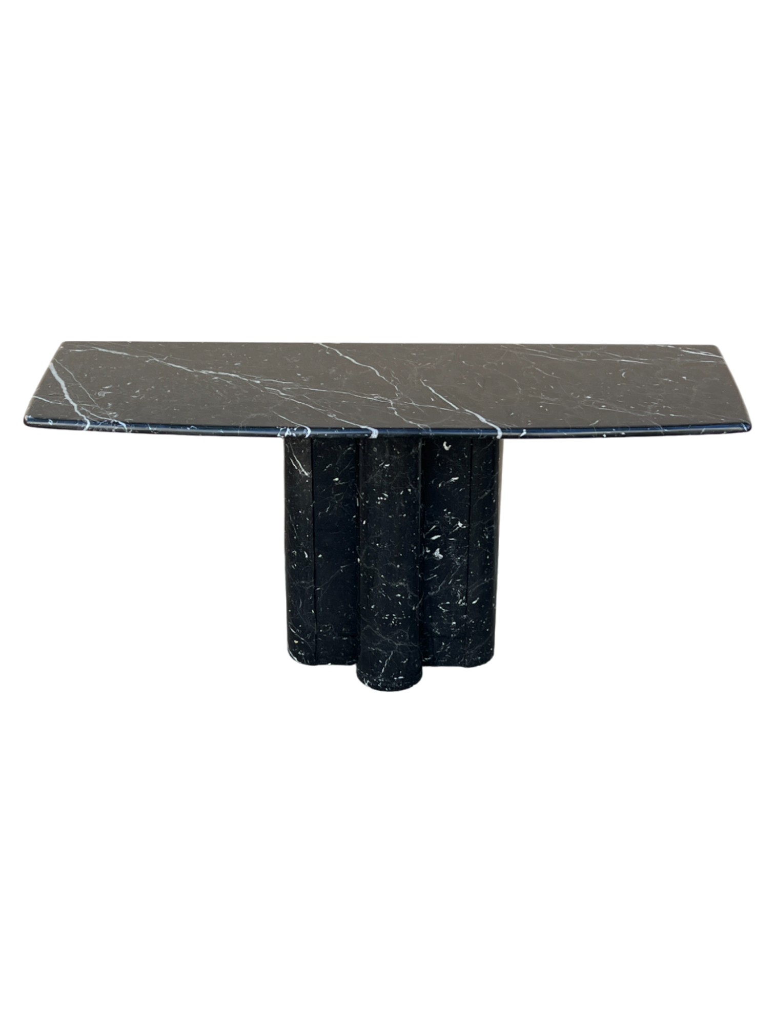 1980s Black Marble Console Table
