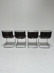 Knoll B33 Chairs in Brown Leather by Marcel Breuer, 1970s