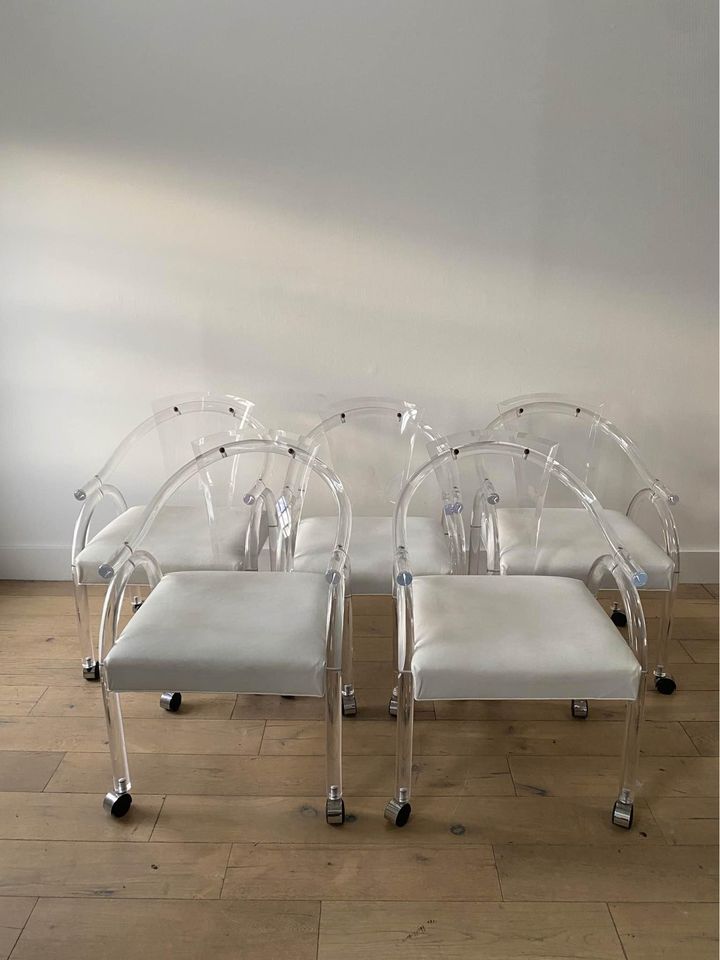 Mid Century Modern Lucite Arm Chairs