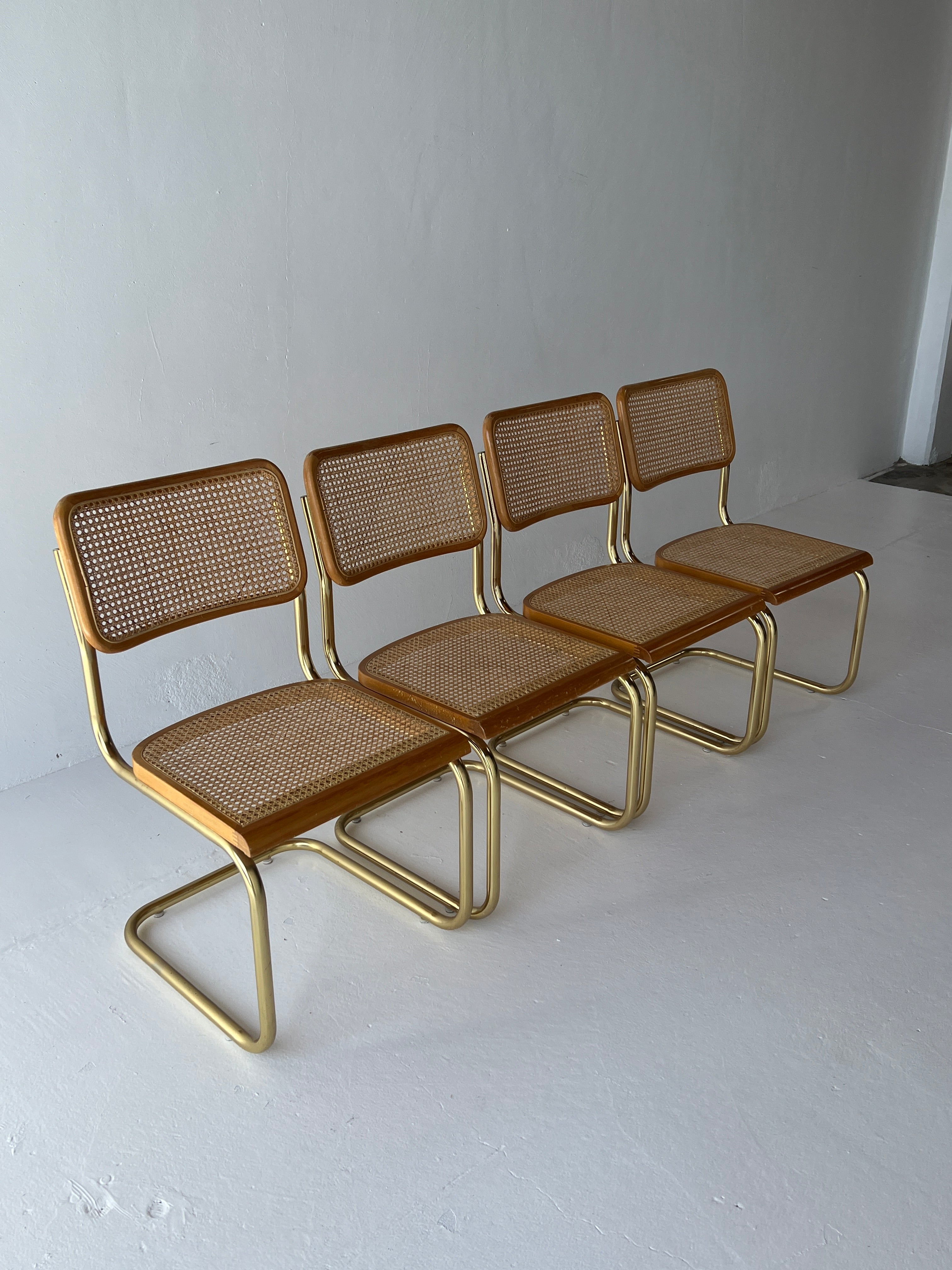 Brass Cesca Style Chairs
