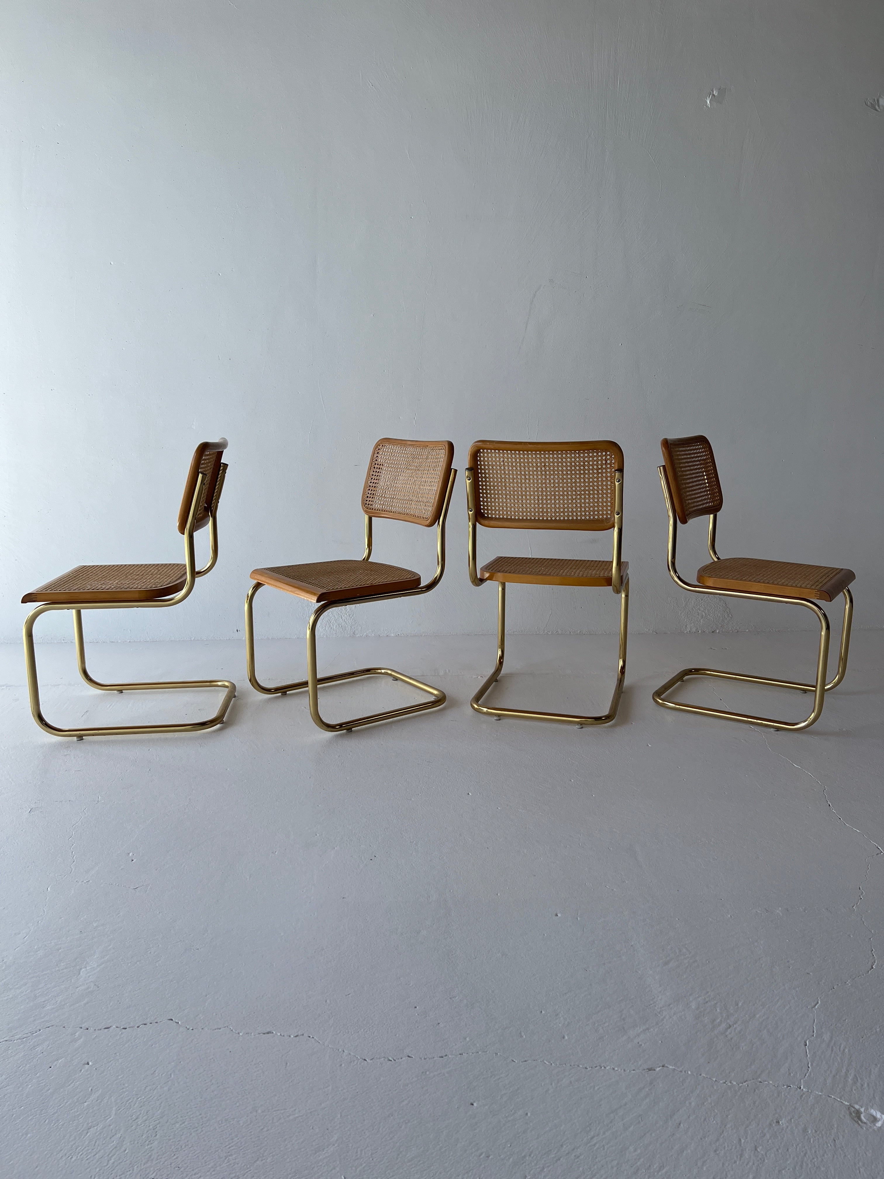 Brass Cesca Style Chairs