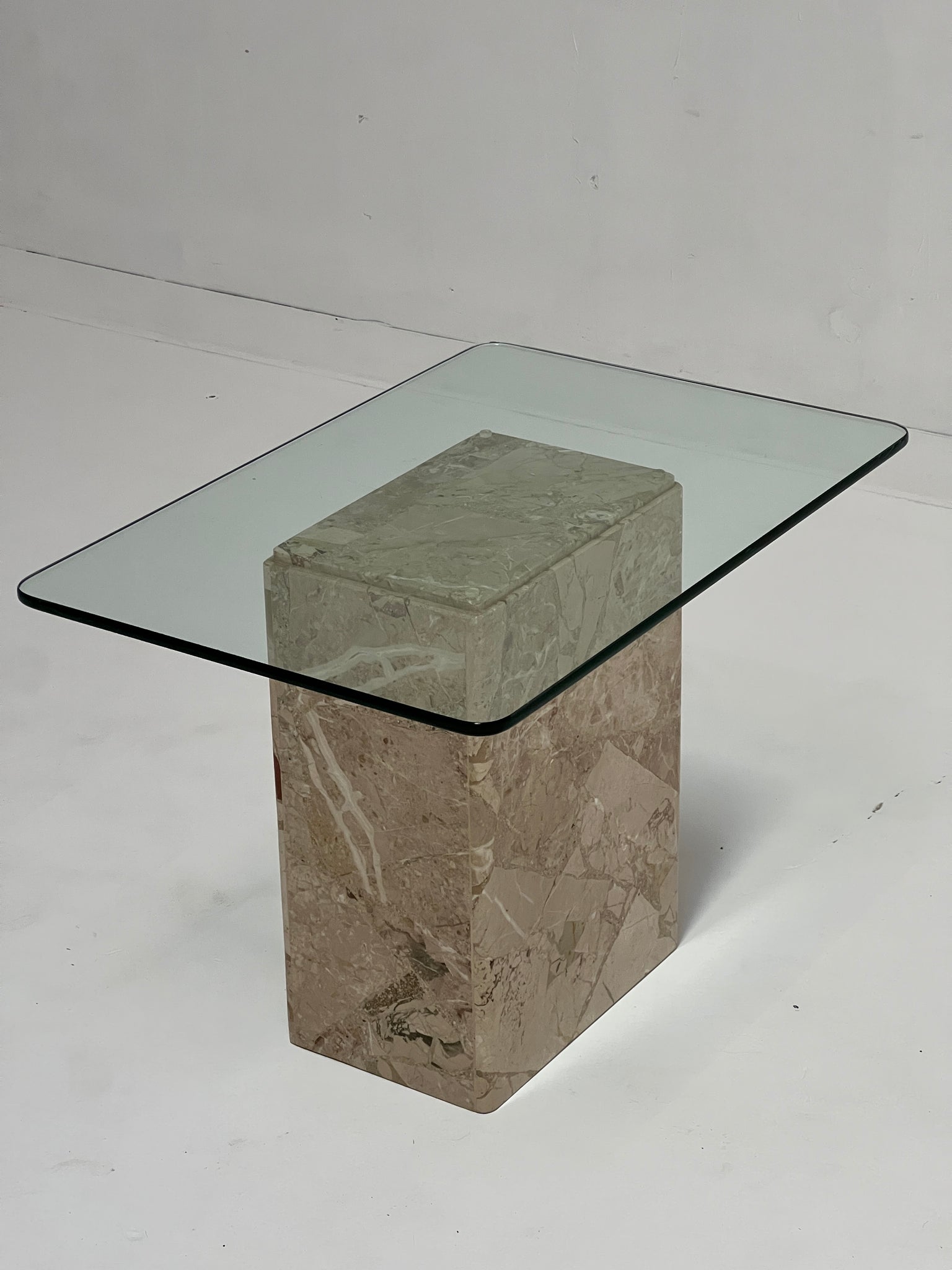 Beige Marble End Table