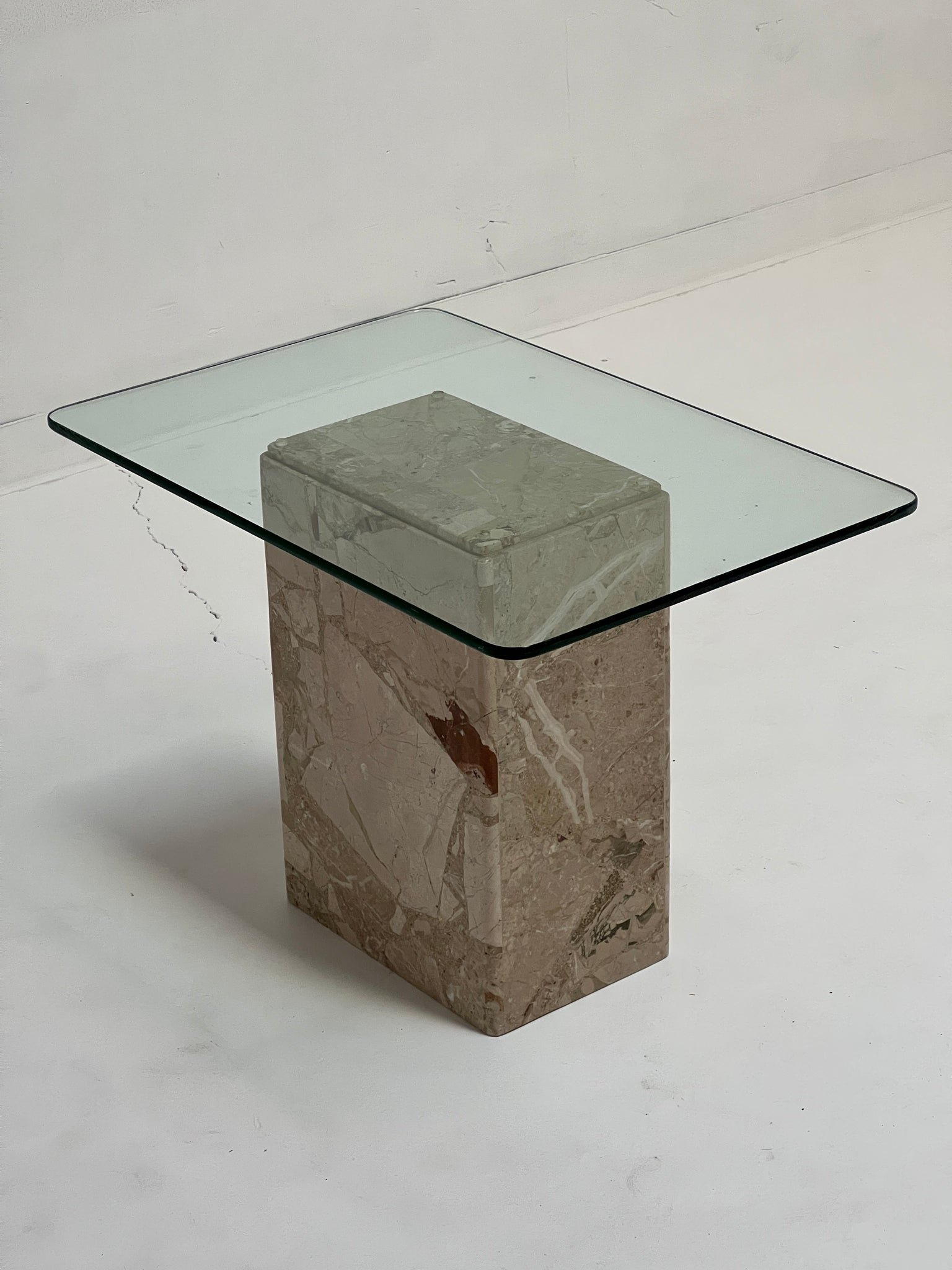 Beige Marble End Table