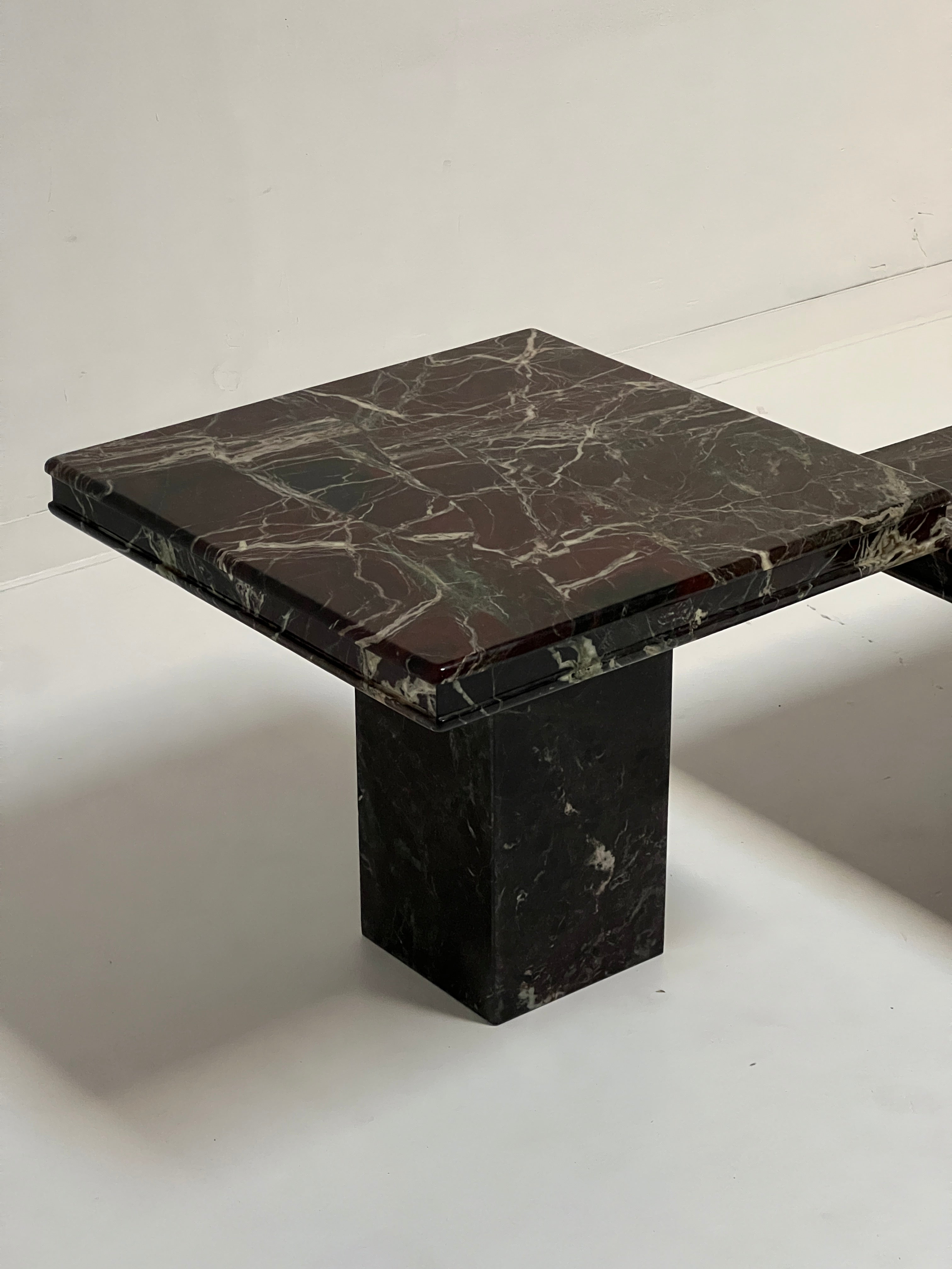 Italian Rosso Levanto Marble End Table