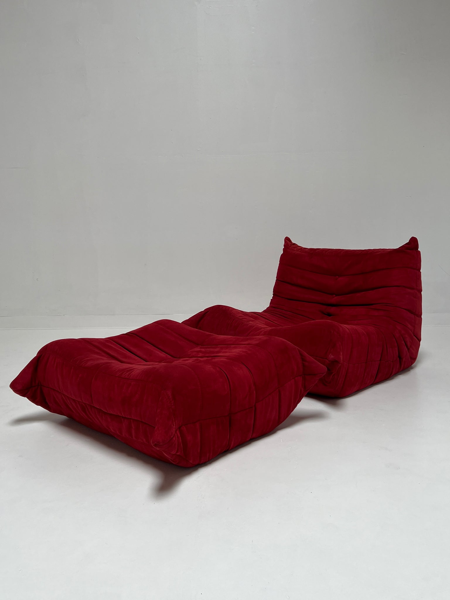 Red Togo Style Ottoman