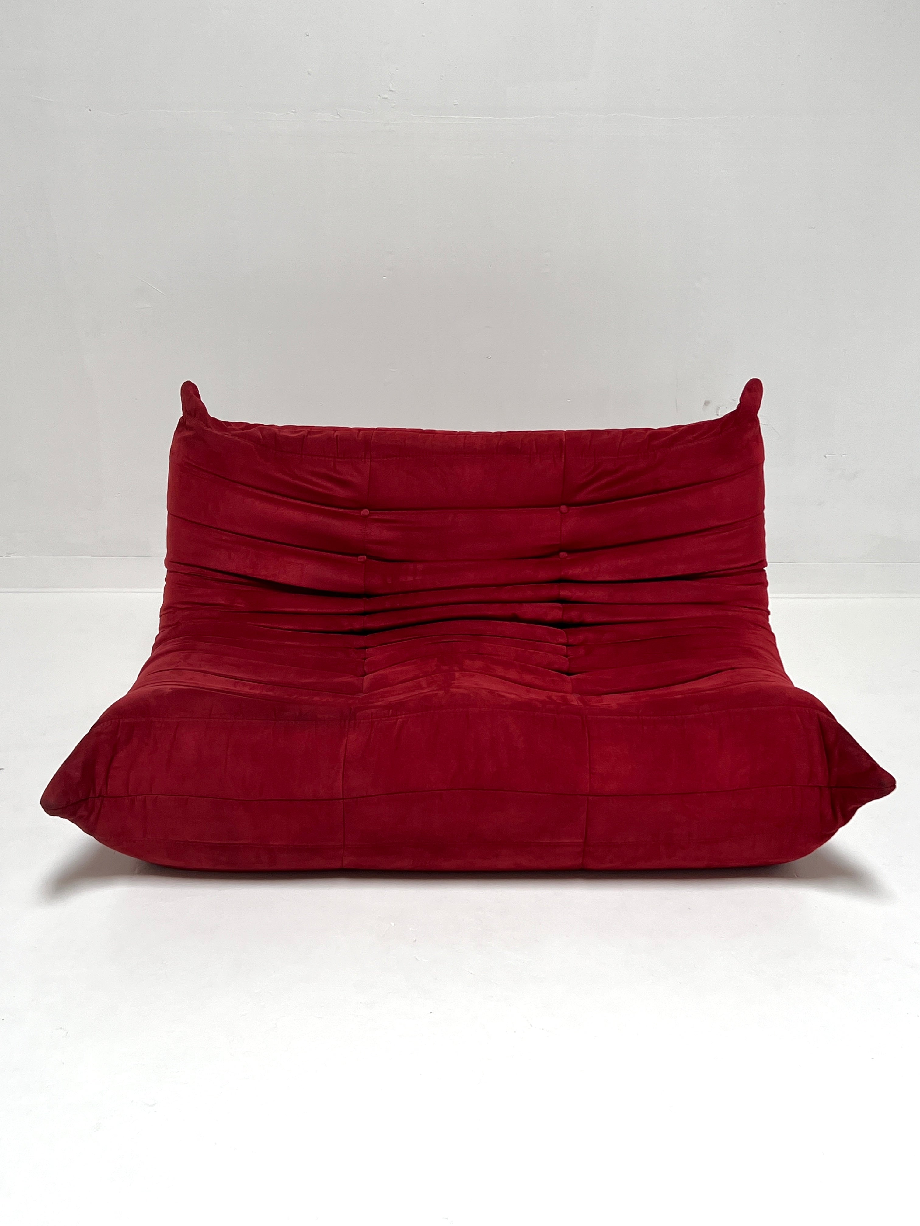 Red Togo Style Loveseat