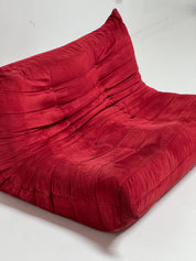 Red Togo Style Loveseat