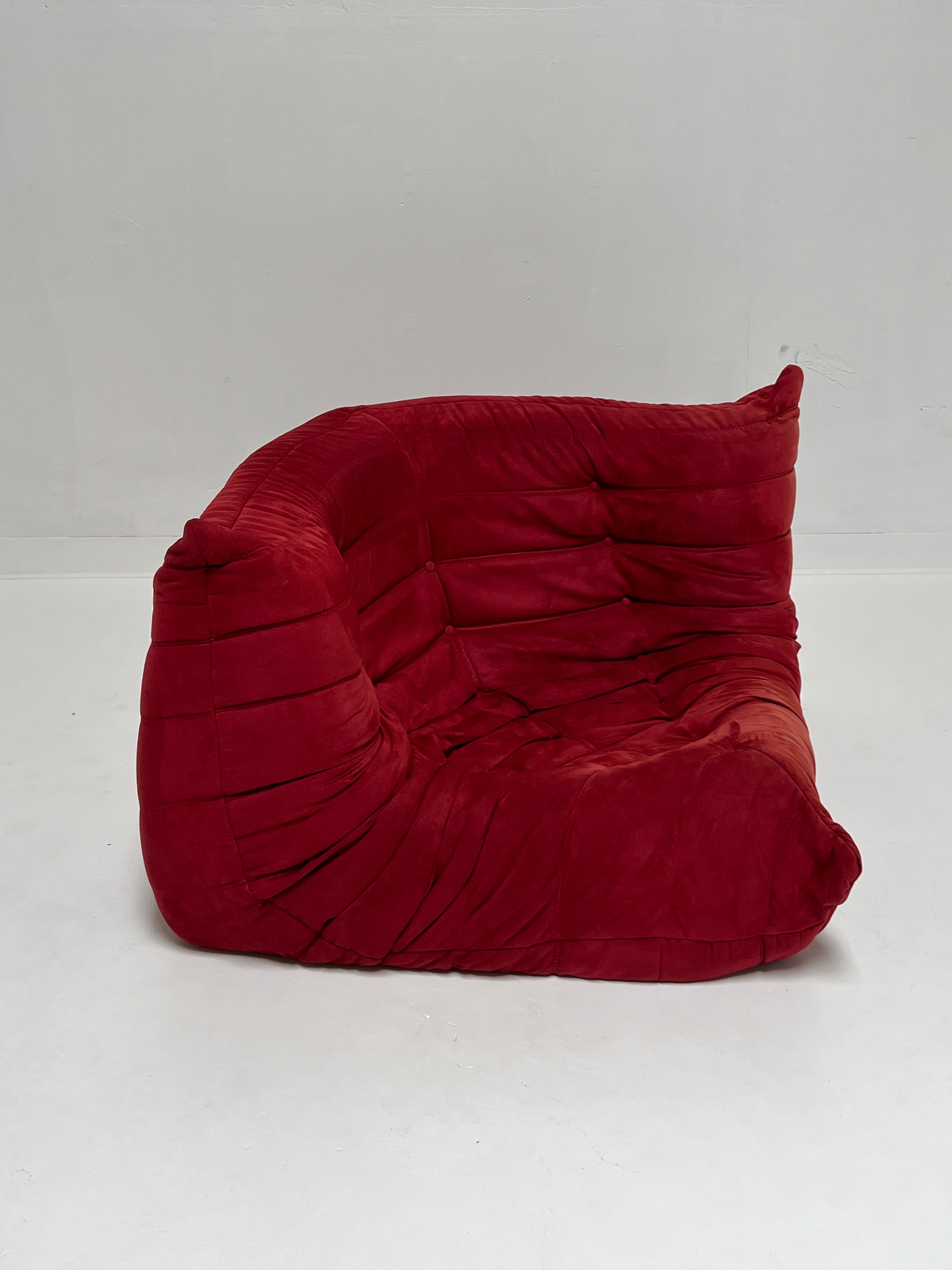 Red Togo Style Corner Seat