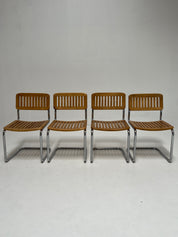 Slatted Cesca Style Cantilever Chairs