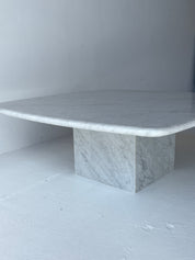 Italian White Marble Coffee Table by Artedi