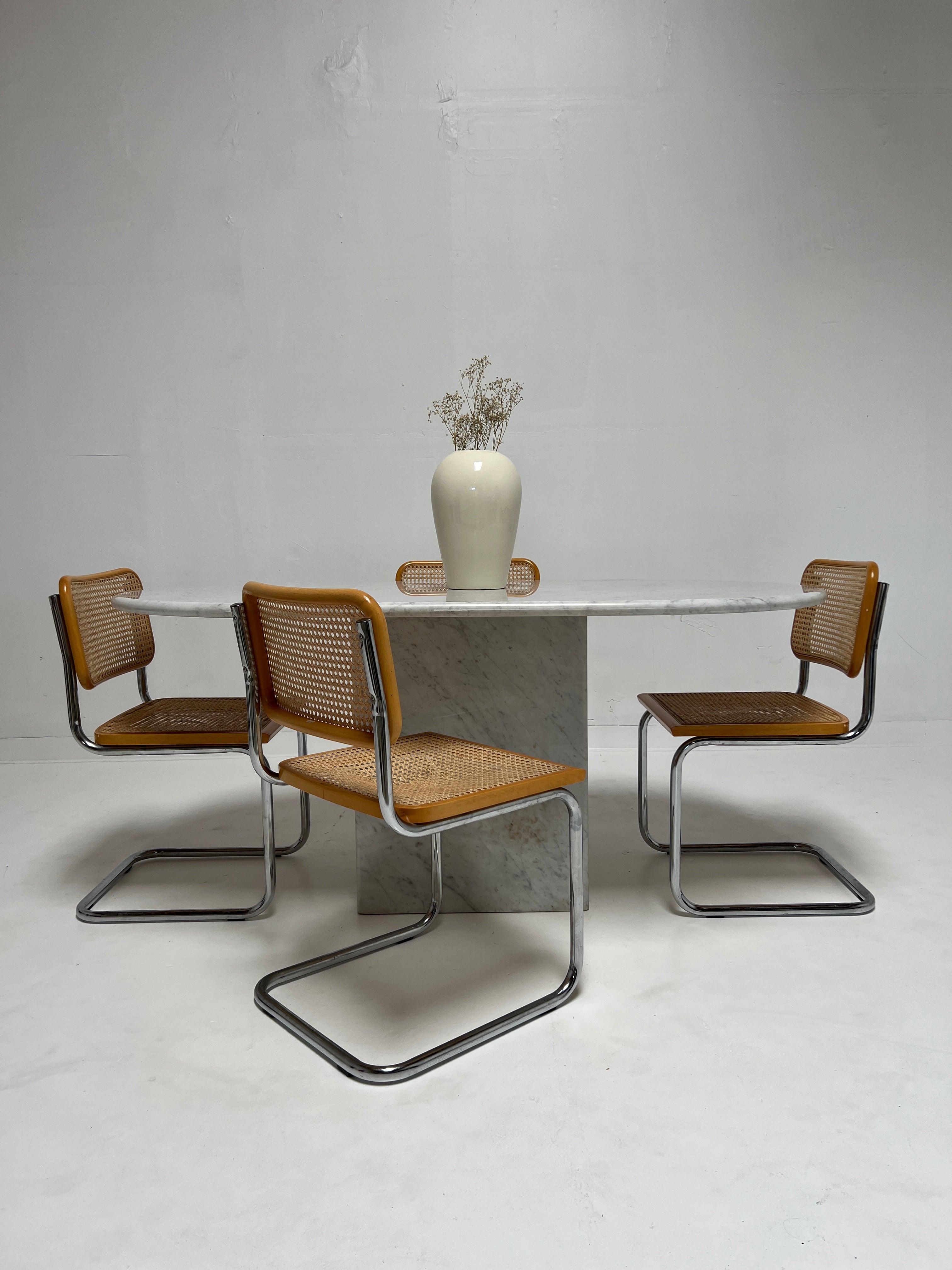 1970s Italian Carrara Marble Dining Table