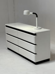 Post Modern White and Black Lacquer Dresser