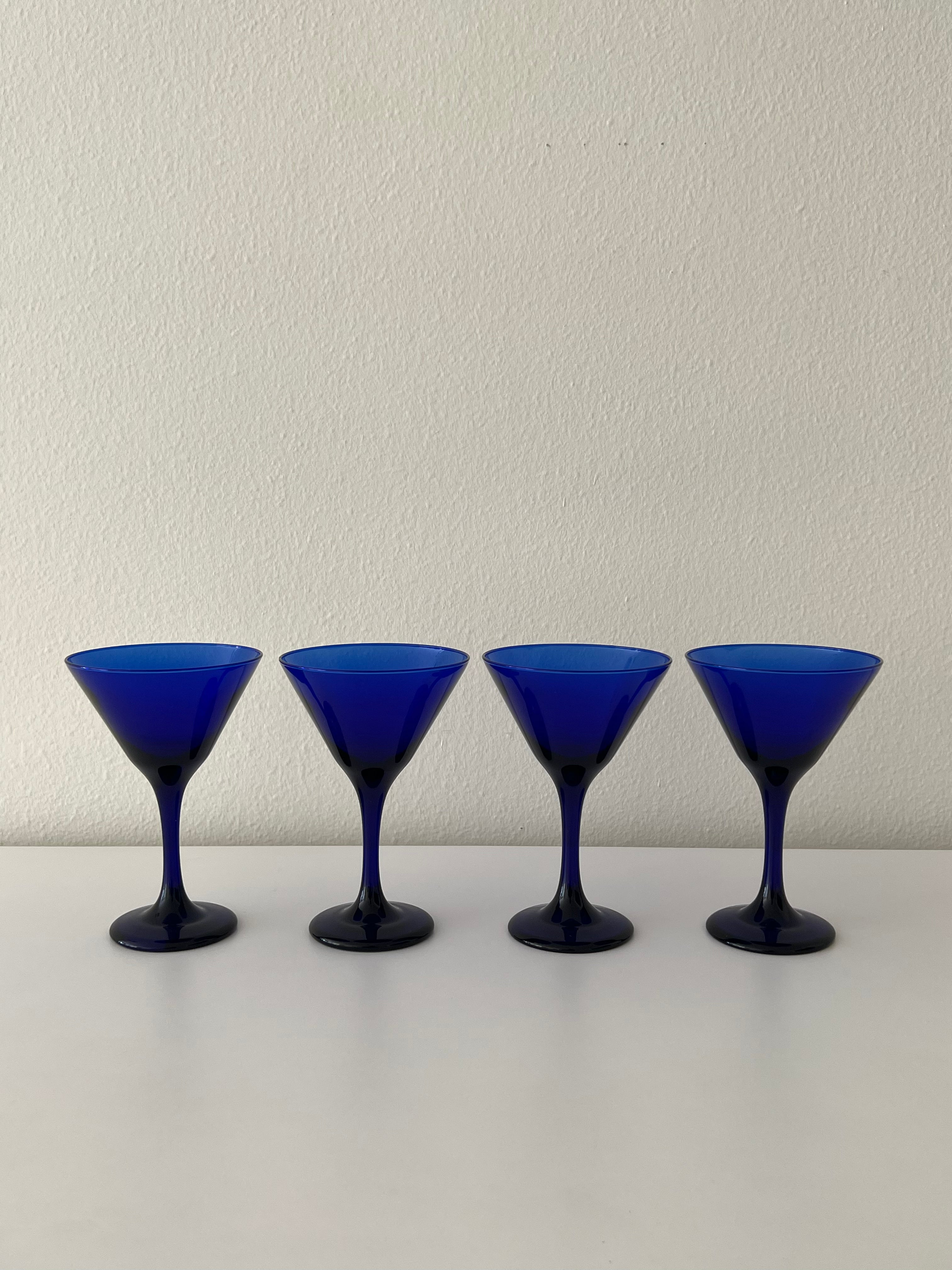 Libbey Cobalt Blue Martini Glasses