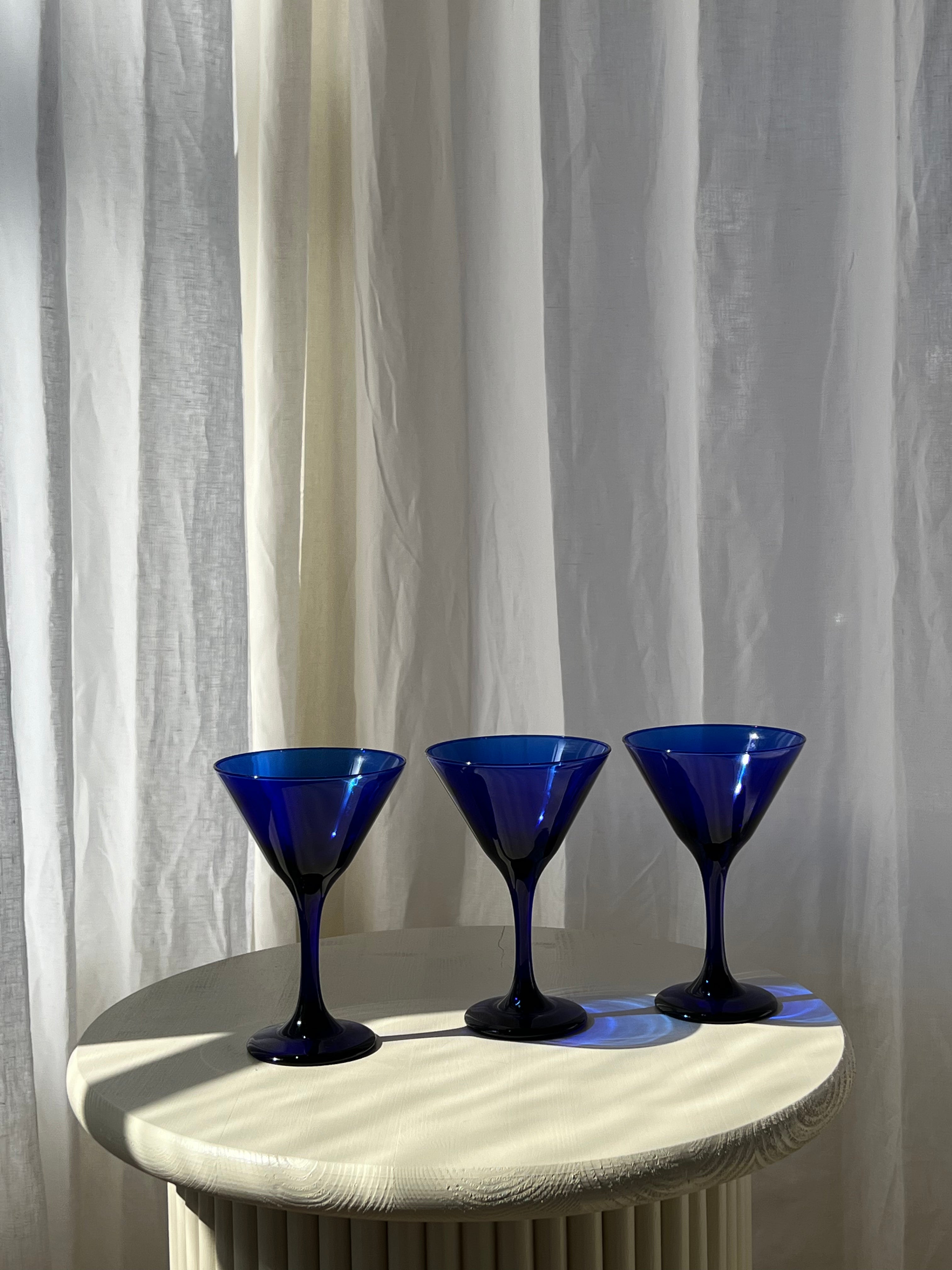 Libbey Cobalt Blue Martini Glasses