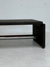 Wood Coffee Table with Chrome Detail