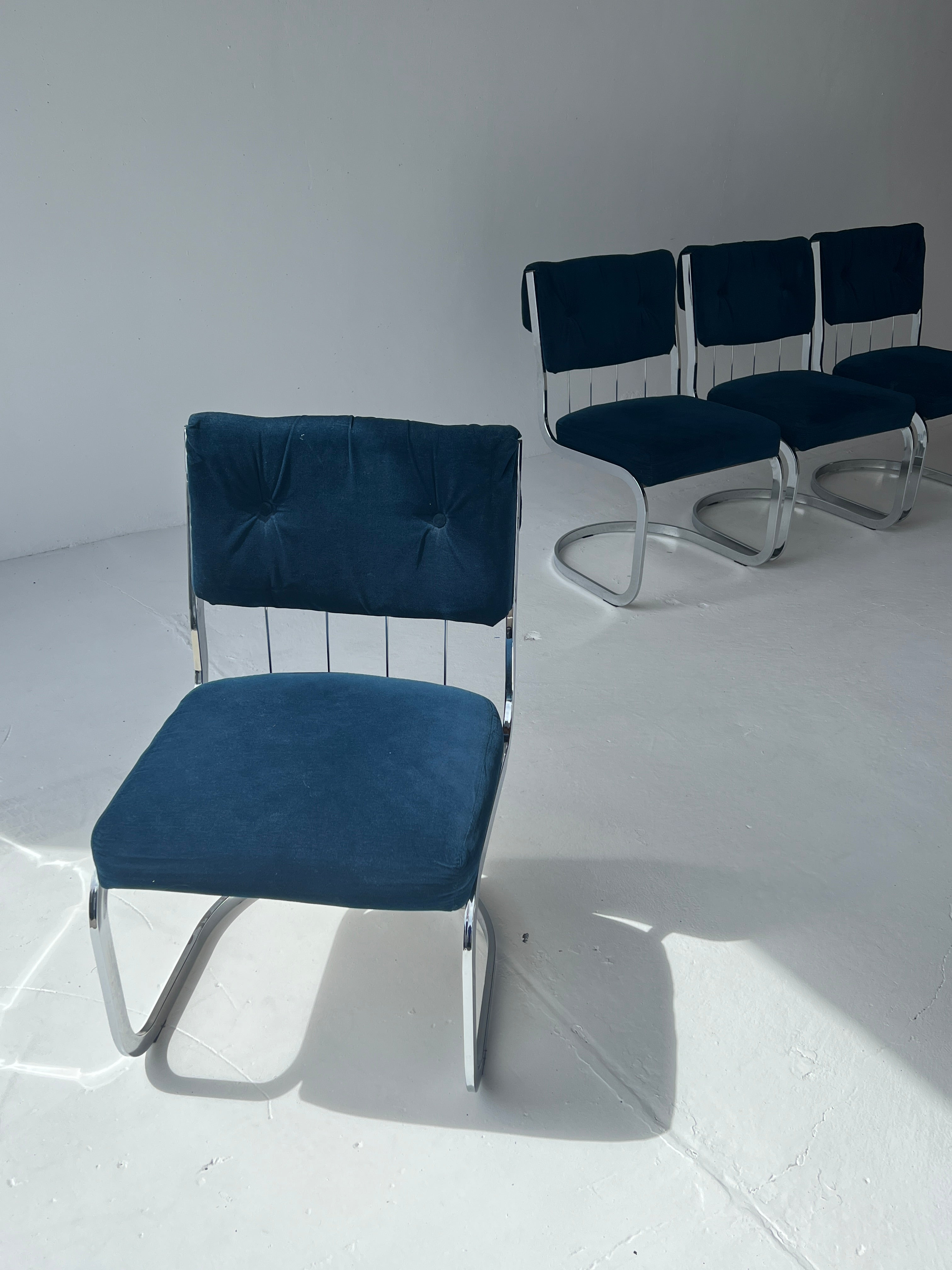 Cal-Style Cantilever Dining Chairs, 1987 (6 available)