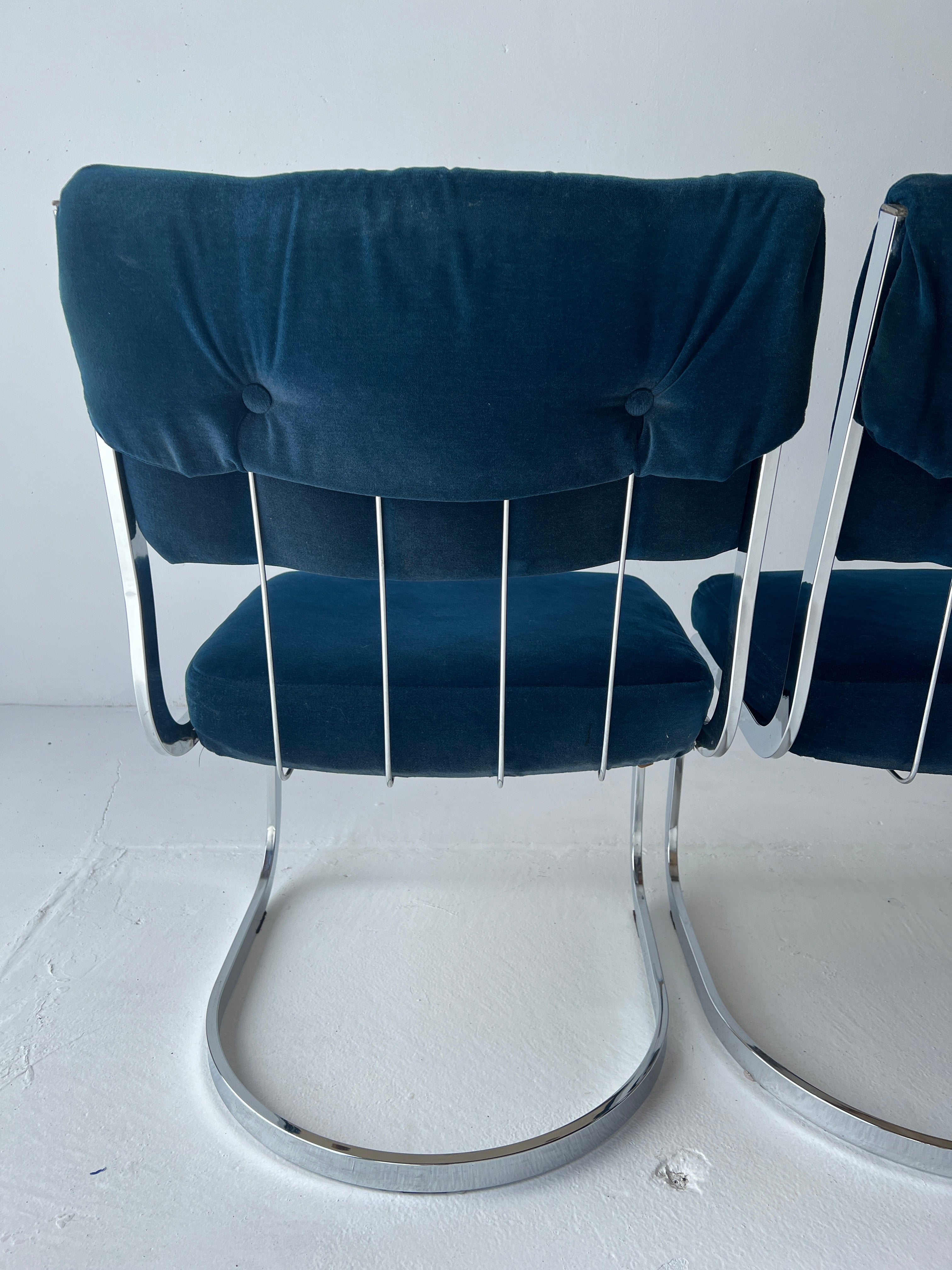 Cal-Style Cantilever Dining Chairs, 1987 (6 available)