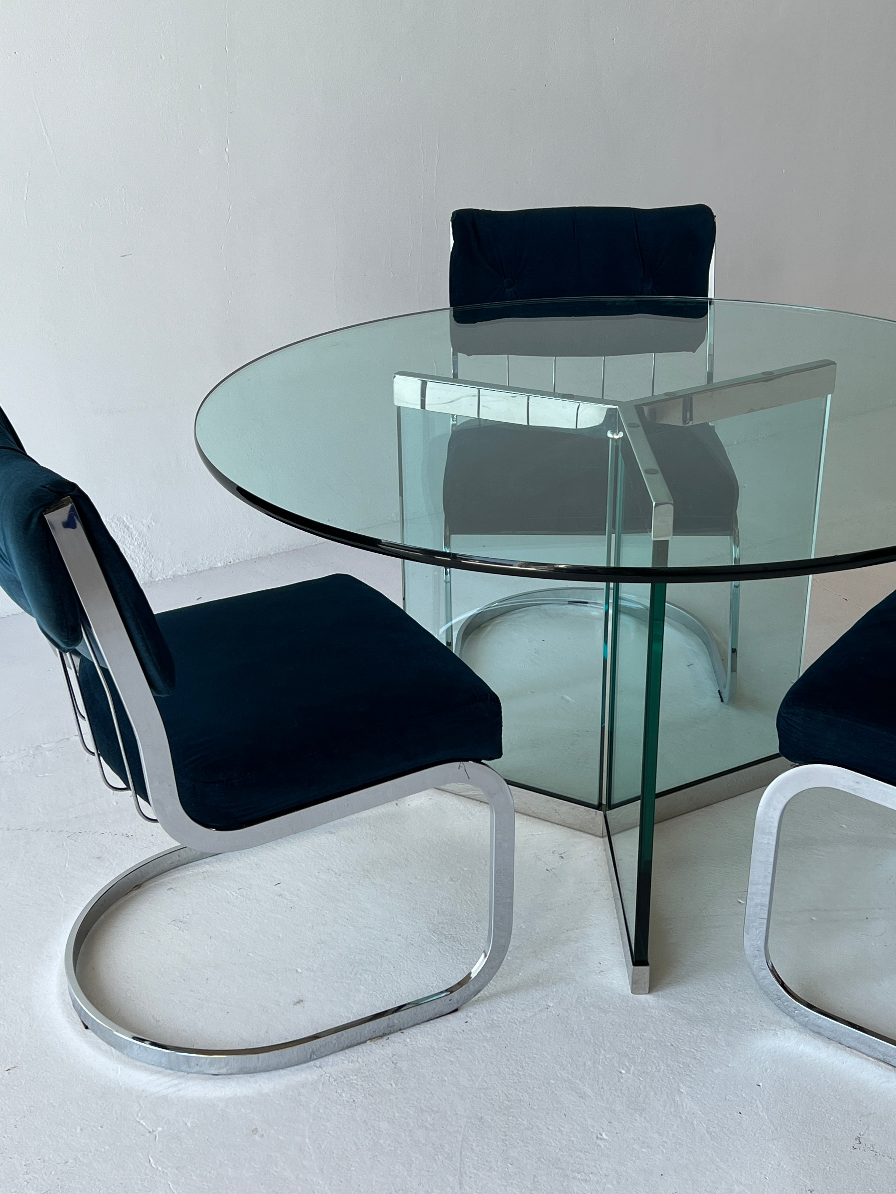 Leon Rosen for Pace, Glass Dining Table, 1970
