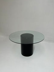 Italian Lacquer Black Pedestal Dining Table