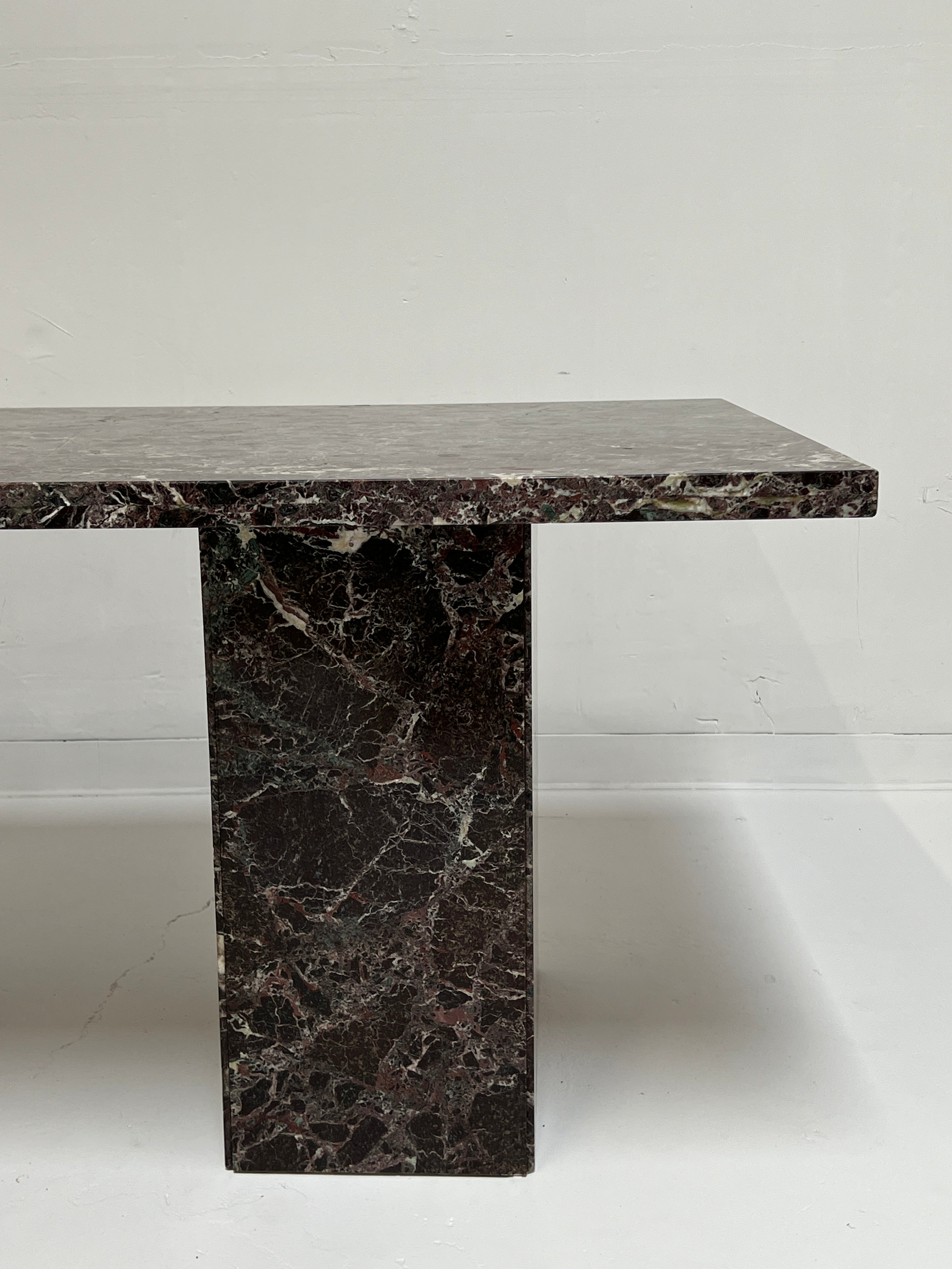 Double Pedestal Marble Dining Table