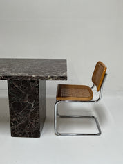 Double Pedestal Marble Dining Table