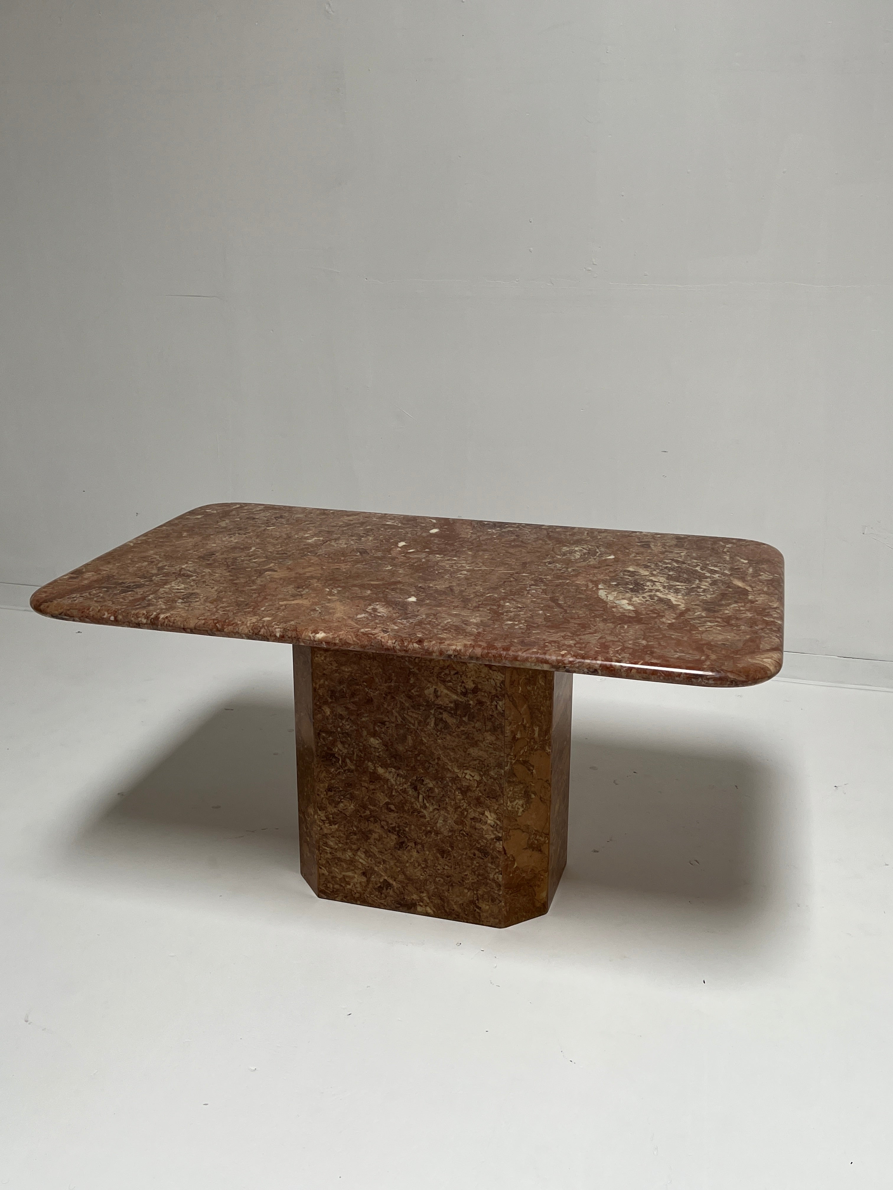 Italian Red Marble Dining Table