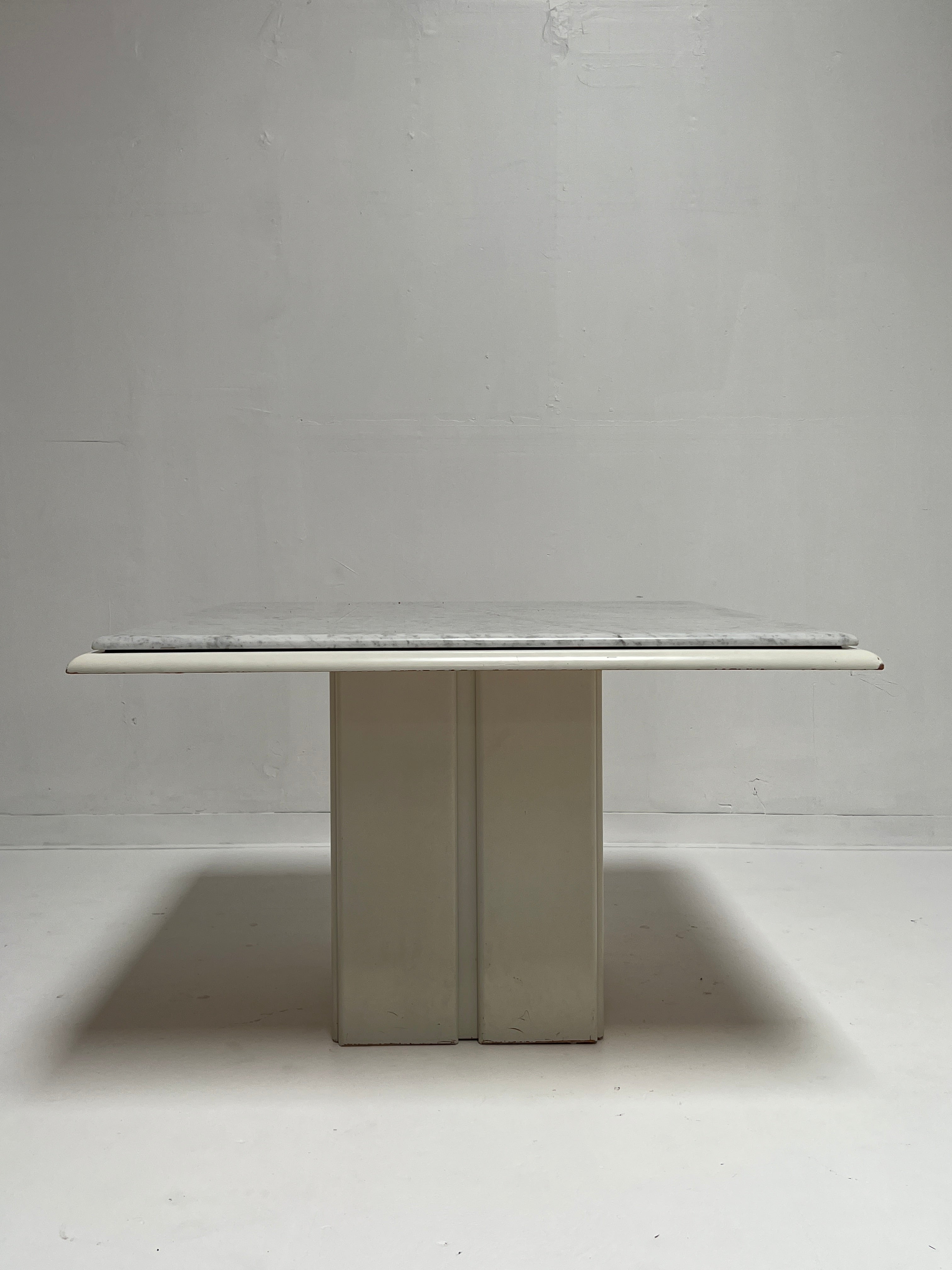 White Marble Pedestal Dining Table