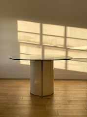 Cream Laminate Pedestal Dining Table