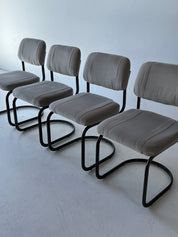 Grey and Black Cantilever Dining Chairs
