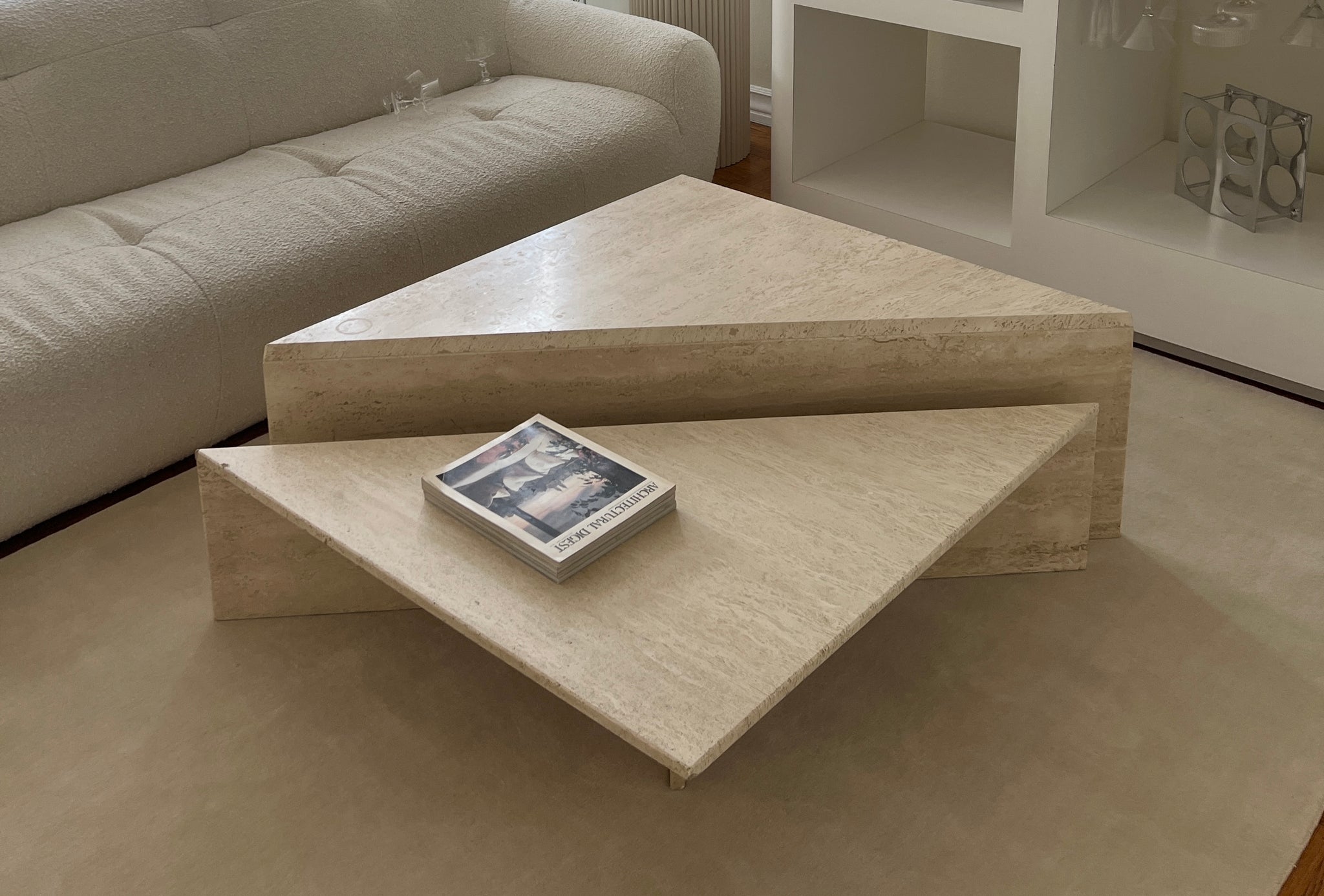 Tiered Travertine Coffee Table