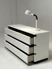 Post Modern White and Black Lacquer Dresser