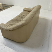 Post Modern Off White / Beige Leather Sofa