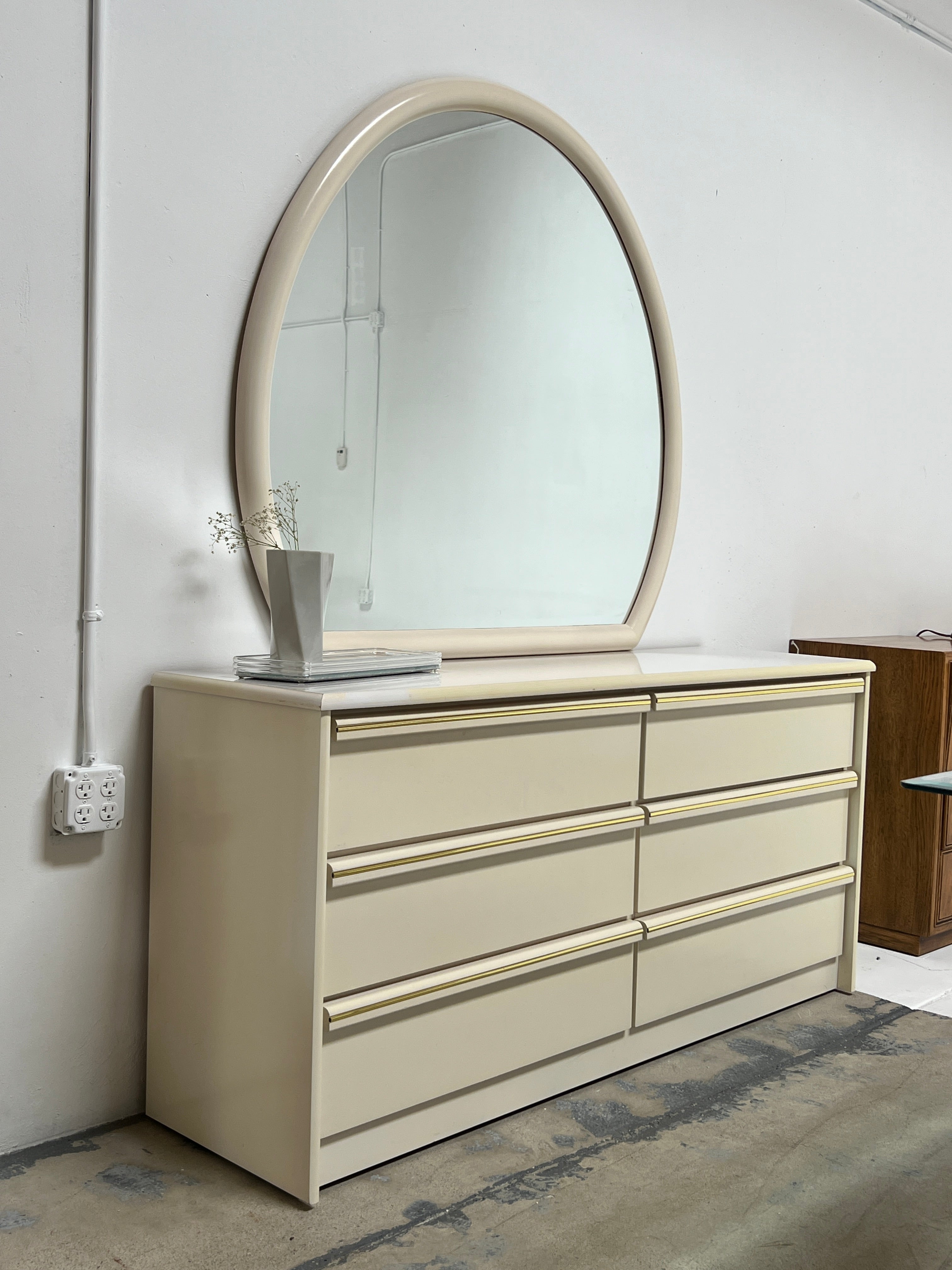 Lowboy Dresser with Mirror by Lane