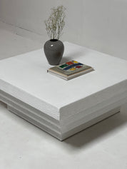 Post Modern White Plastered Coffee Table