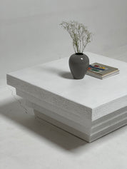 Post Modern White Plastered Coffee Table